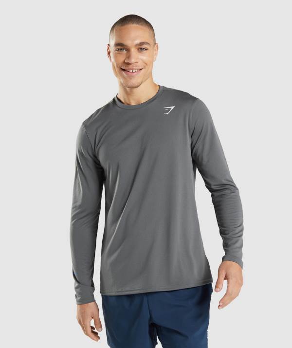 Panske Mikiny Gymshark Arrival Long Sleeve Tmavo Siva | UC3465720